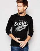 Esprit Long Sleeved Top With Print - Black