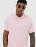 Asos Design Organic Jersey Polo In Pink