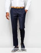 Feraud Wool Blend Suit Pants In Mini Houndstooth - Navy