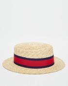 Asos Straw Boater Hat - Natural