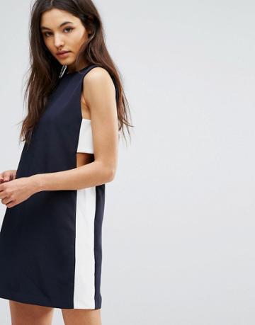 Hedonia Tunic Dress With Side Tab - Navy