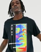 Reclaimed Vintage Oversized T-shirt With Heat Detection Print-black