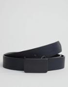 Asos Smart Super Skinny Belt In Black With Coated Plate - Black