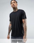 Mennace T-shirt With Raw Hem In Black - Black