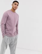 Asos Design Sweatshirt In Dusty Purple - Purple
