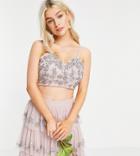 Maya Petite Embellished Cami Top In Frosted Pink Set
