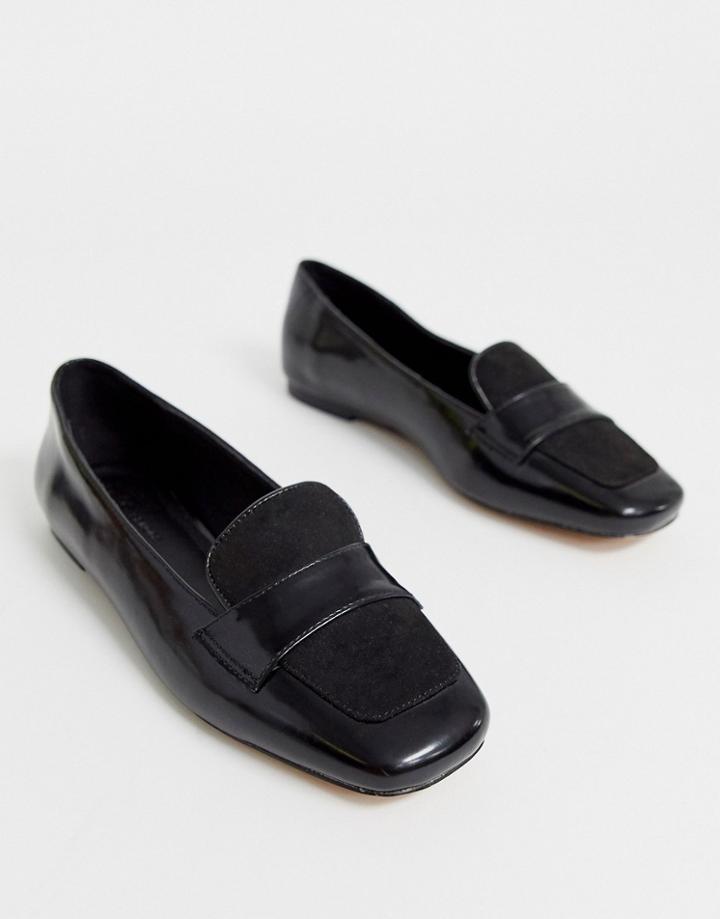 Asos Design Launch Loafer Ballet Flats In Black