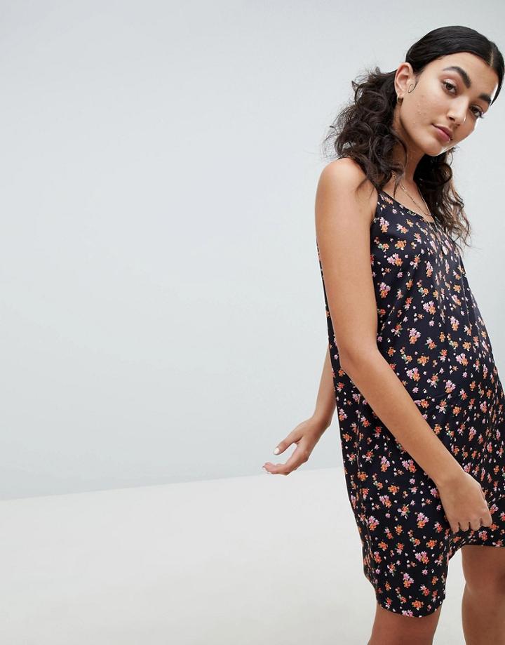 Noisy May Ditsy Printed Cami Dress With Pockets - Multi