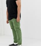 Asos Design Plus Skinny Chinos In Washed Green - Green