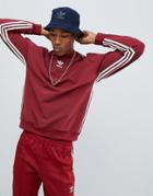 Adidas Originals Authentic Stripe Sweat In Red Dh3836 - Red
