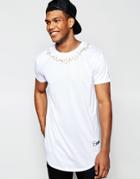 Siksilk Longline T-shirt With Daisy Chain Print - White