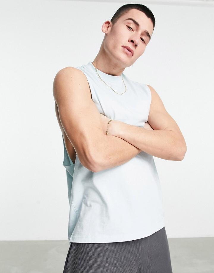 Asos Design Relaxed Fit Tank Top In Light Blue