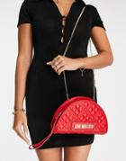 Love Moschino Quilted Chain Strap Shoulder Bag In Red