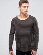 Nudie Otto Stripe Long Sleeve T-shirt - Green