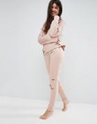 Asos Lounge Ripped Jogger-pink