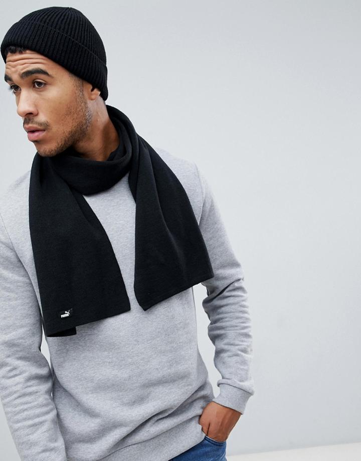 Puma Knit Scarf In Black 05325604 - Black