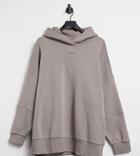 Reebok Training Oversized Hoodie In Taupe-neutral