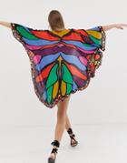 Asos Design Butterfly Festival Kimono Cape - Multi