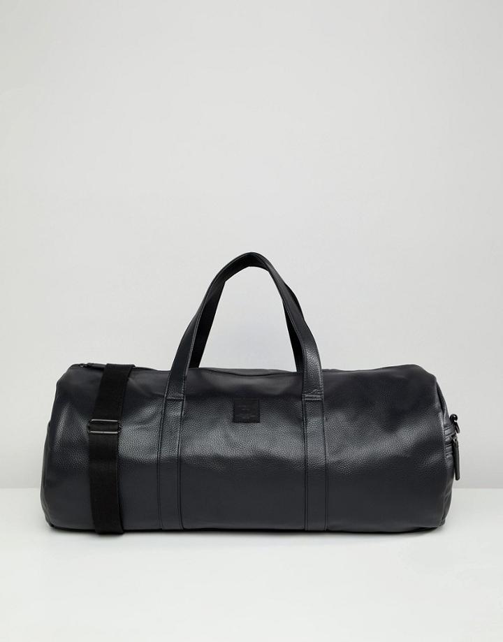 Jack & Jones Faux Leather Duffel Bag - Black