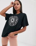 Hnr Ldn Zodiac Wheel Graphic T-shirt In Boyfriend Fit - Black
