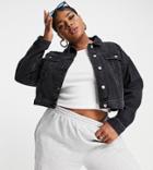 Asos Design Curve 'original' Denim Jacket In Black