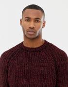 Pull & Bear Chenille Sweater In Burgundy - Red