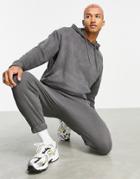 Asos Design Coordinating Oversized Hoodie In Black Vintage Wash