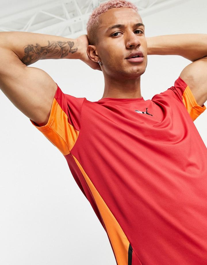 Puma Train Vent T-shirt In American Beauty-carrot-orange