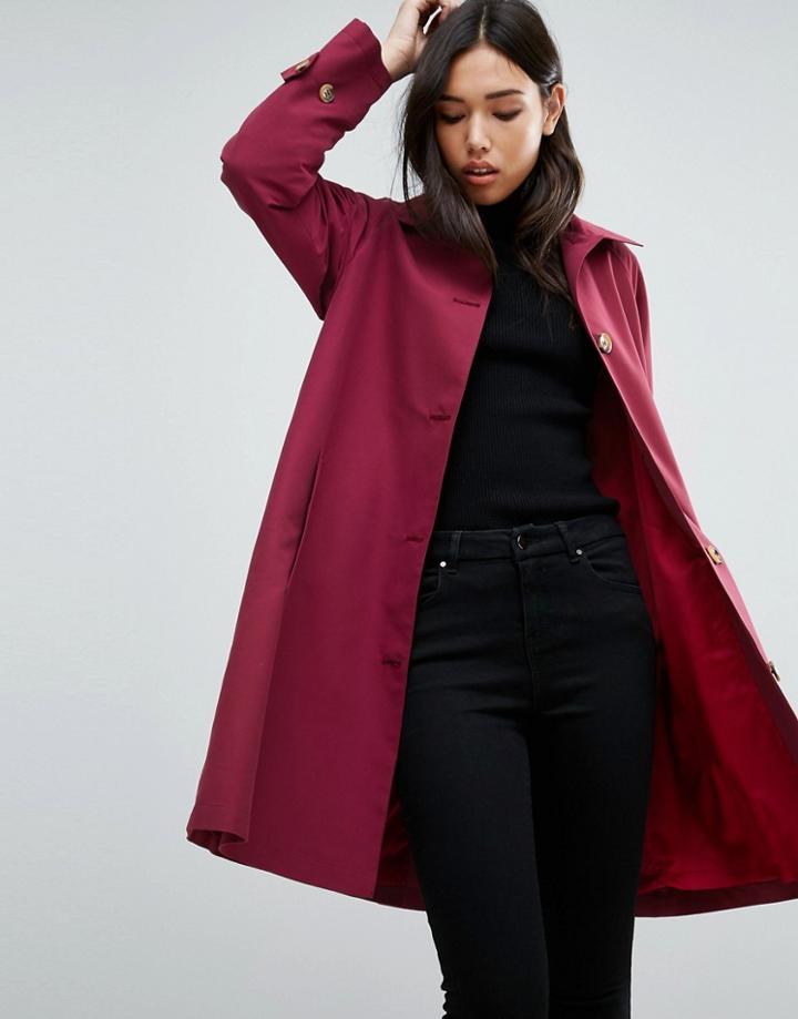 Cooper & Stollbrand Raglan Trench Coat - Red