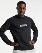 Calvin Klein Reflective Box Logo Sweatshirt In Ck Black