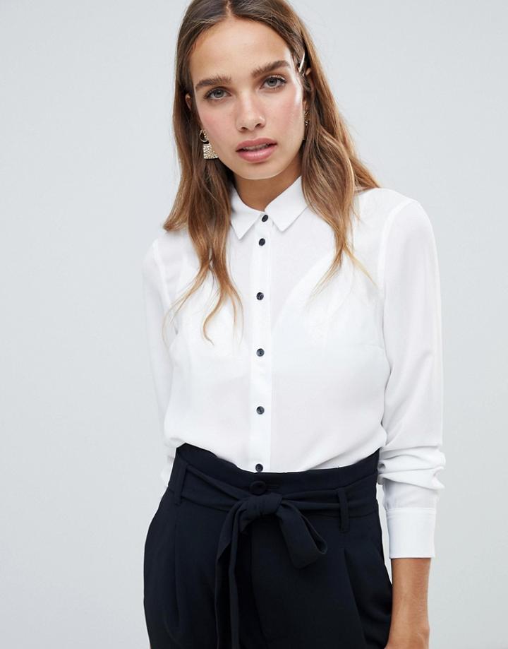 New Look Button Through Shirt - White