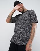 Asos Oversized T-shirt With Leopard Print - Black