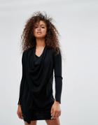 All Saints Drina V-neck Drape Dress - Black