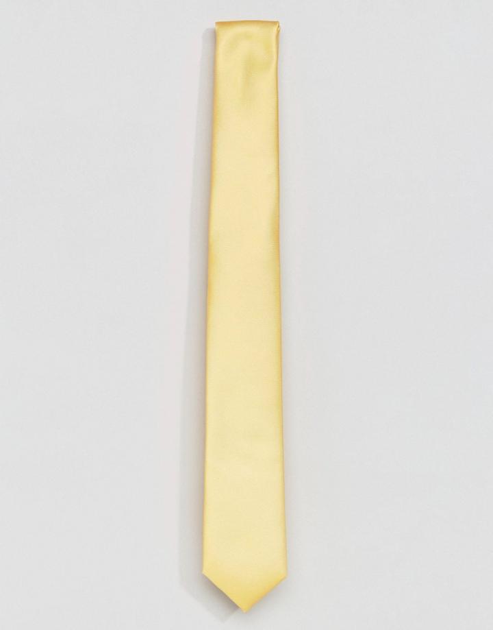 Moss London Tie With Tie Clip - Yellow