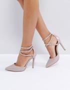 Asos Portmore Studded Pointed Heels - Beige