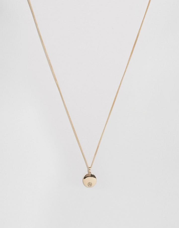Chained & Able Logo Medallion Necklace In Gold - Gold