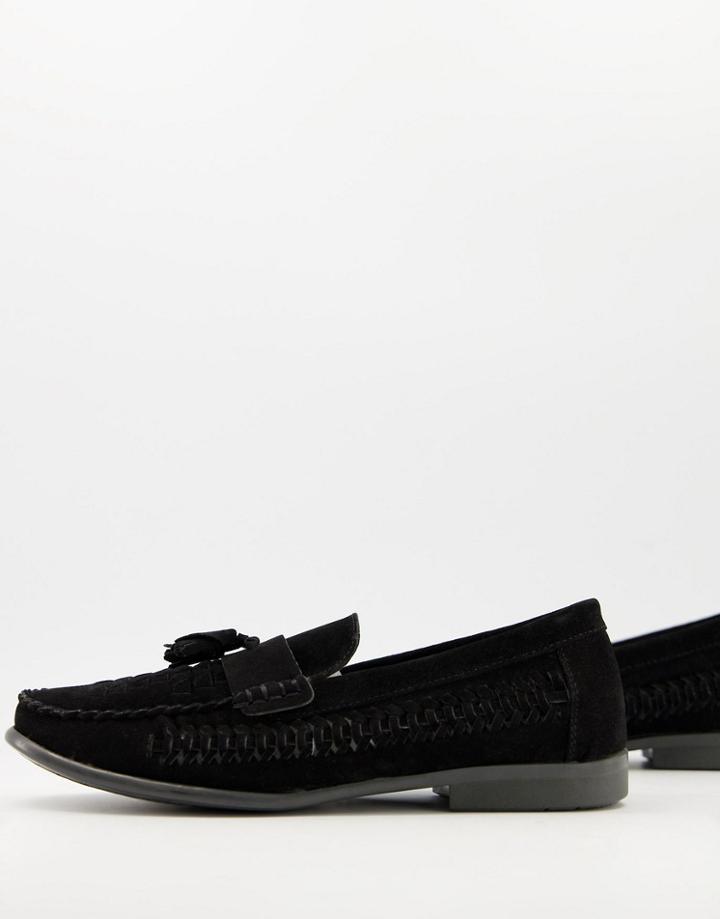 Brave Soul Faux Suede Loafers In Black