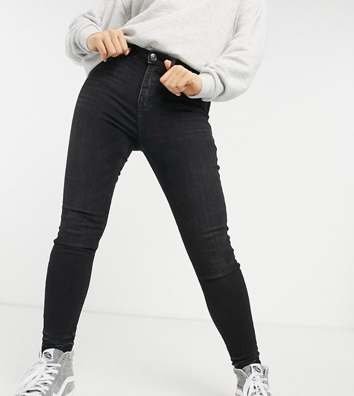 Stradivarius Petite Skinny Jeans In Black