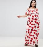 Lovedrobe Poppy Print Cold Shoulder Maxi Dress - Multi