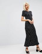 Asos City Maxi Tea Dress In Polka Dot Print - Multi