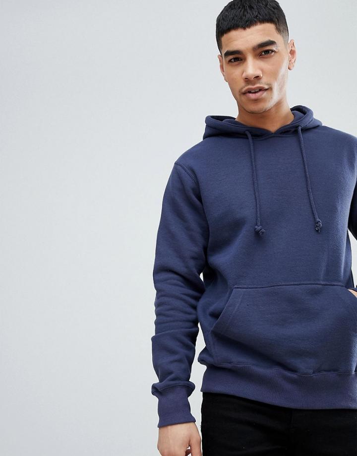 Pull & Bear Hoodie In Navy - Navy