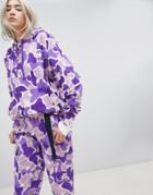 Ripndip Oversized Hoodie In Camo Co-ord - Purple