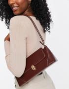 French Connection Baguette Shoulder Bag In Burgundy-red