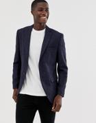 Jack & Jones Premium Blazer In Slim Fit Wool Fleck - Gray