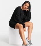 Asos Design Curve Oversized Sweat Mini Dress In Black