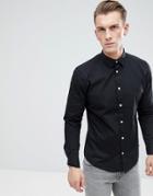 Esprit Slim Fit Cotton Poplin Shirt In Black - Black