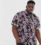 Only & Sons Regular Fit Poplin Shirt In Floral Print - Black
