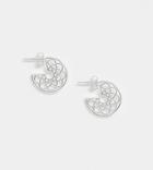 Asos Design Sterling Silver Hoop Earring With Engraved Lotus Design