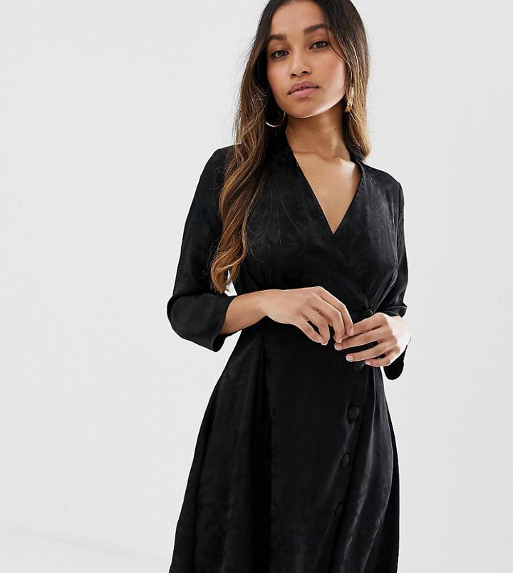 Y.a.s Petite Jacquard Skater Dress In Black - Black
