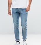 Asos Design Tall Super Skinny Jeans In Light Wash - Blue